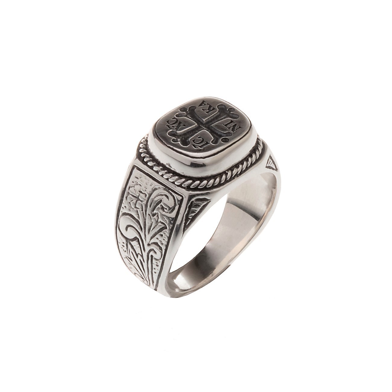 Sterling Silver 925 Men's Ring with the Christian Symbol IC XC