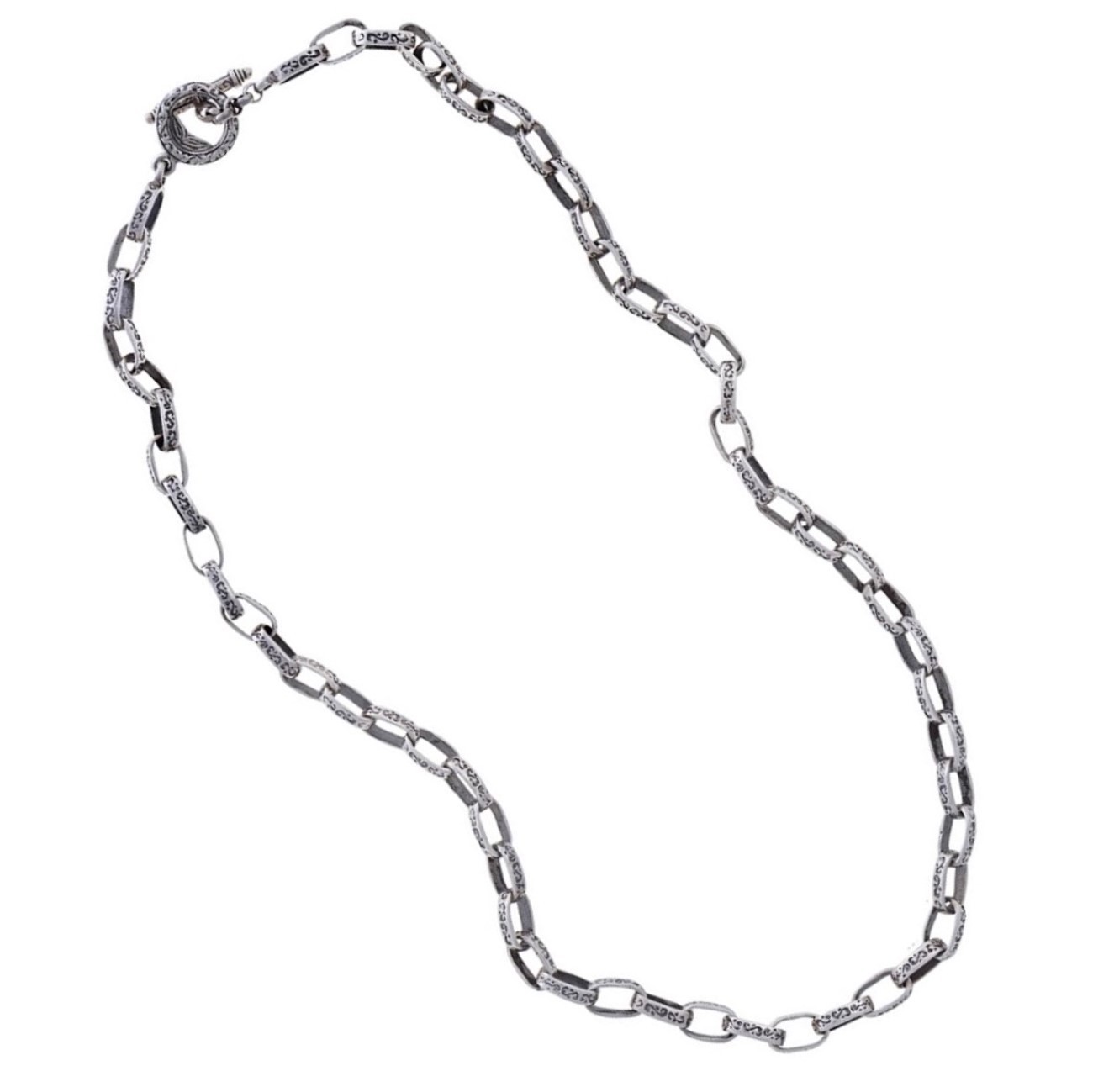 Sterling Silver 925 engraved Chain link Necklace | savati.gr