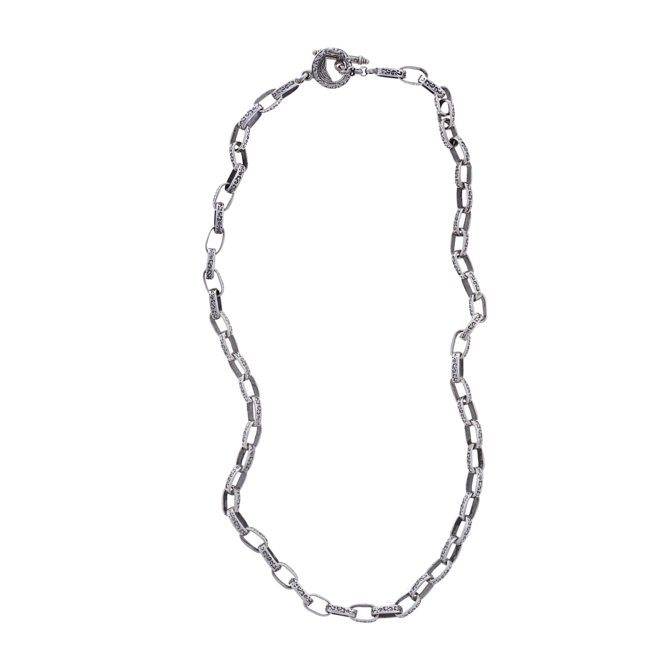 Sterling Silver 925 engraved Chain link Necklace | savati.gr