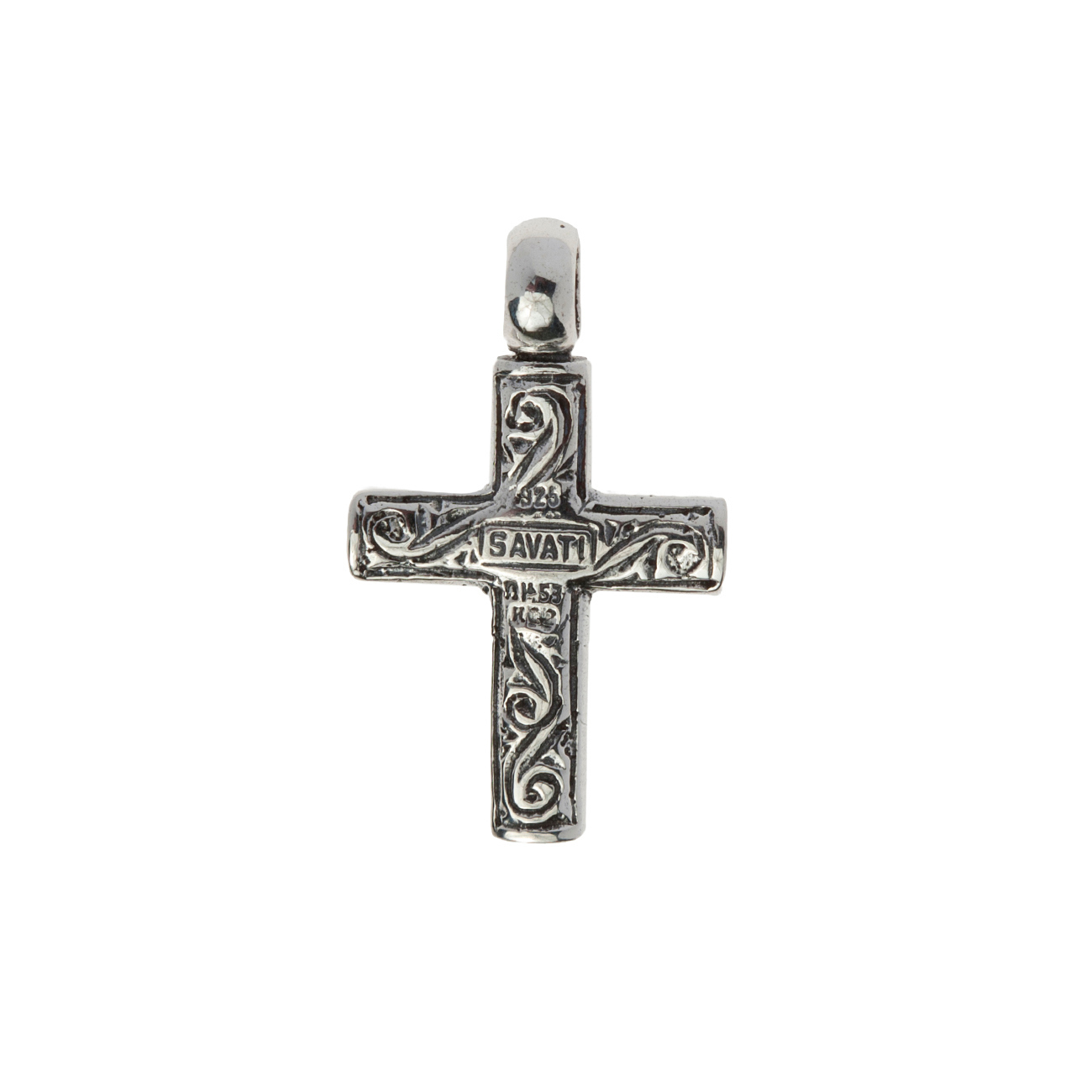 Sterling Silver 925 engraved Cross | savati.gr